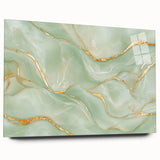 Upscale Abstract Art Collection – Mint Green & Gold Wall Decor