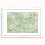 Upscale Abstract Art Collection – Mint Green & Gold Wall Decor
