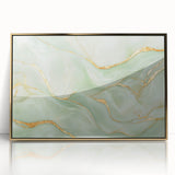 Upscale Abstract Art Collection – Mint Green & Gold Wall Decor