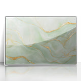 Upscale Abstract Art Collection – Mint Green & Gold Wall Decor