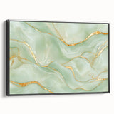 Upscale Abstract Art Collection – Mint Green & Gold Wall Decor
