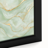 Upscale Abstract Art Collection – Mint Green & Gold Wall Decor