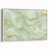 Upscale Abstract Art Collection – Mint Green & Gold Wall Decor
