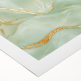 Upscale Abstract Art Collection – Mint Green & Gold Wall Decor