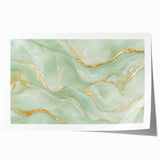 Upscale Abstract Art Collection – Mint Green & Gold Wall Decor