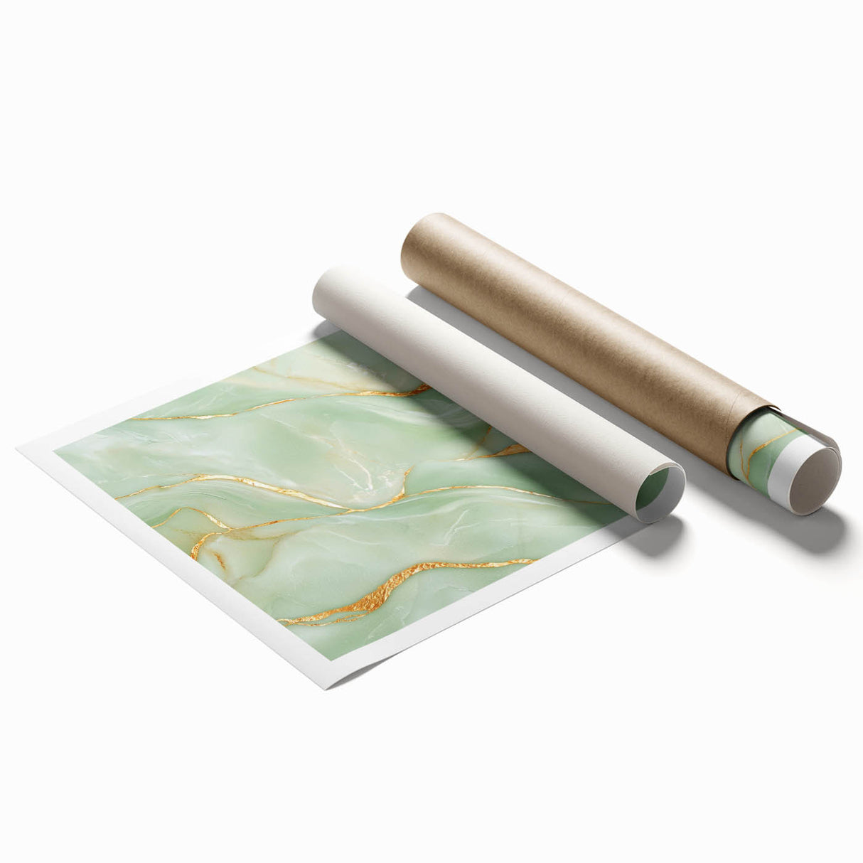 Upscale Abstract Art Collection – Mint Green & Gold Wall Decor