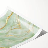 Upscale Abstract Art Collection – Mint Green & Gold Wall Decor