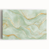 Upscale Abstract Art Collection – Mint Green & Gold Wall Decor