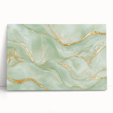 Upscale Abstract Art Collection – Mint Green & Gold Wall Decor