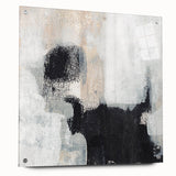 Earthen Harmony Abstracts - Textured Black & Beige Abstract Wall Art