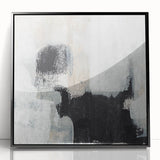 Earthen Harmony Abstracts - Textured Black & Beige Abstract Wall Art