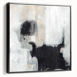 Earthen Harmony Abstracts - Textured Black & Beige Abstract Wall Art