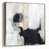 Earthen Harmony Abstracts - Textured Black & Beige Abstract Wall Art