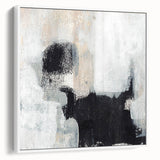 Earthen Harmony Abstracts - Textured Black & Beige Abstract Wall Art