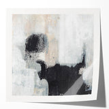 Earthen Harmony Abstracts - Textured Black & Beige Abstract Wall Art