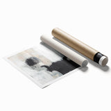 Earthen Harmony Abstracts - Textured Black & Beige Abstract Wall Art