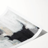 Earthen Harmony Abstracts - Textured Black & Beige Abstract Wall Art