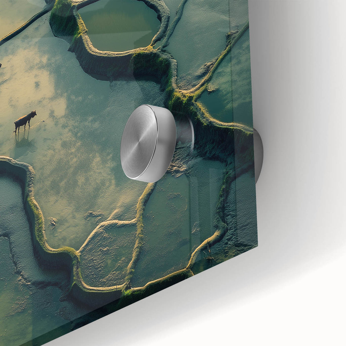 Minimalist Landscape Wall Art – Abstract Terraced Reflections Print