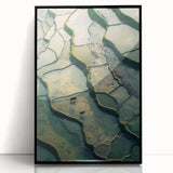Minimalist Landscape Wall Art – Abstract Terraced Reflections Print