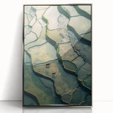Minimalist Landscape Wall Art – Abstract Terraced Reflections Print