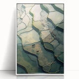 Minimalist Landscape Wall Art – Abstract Terraced Reflections Print