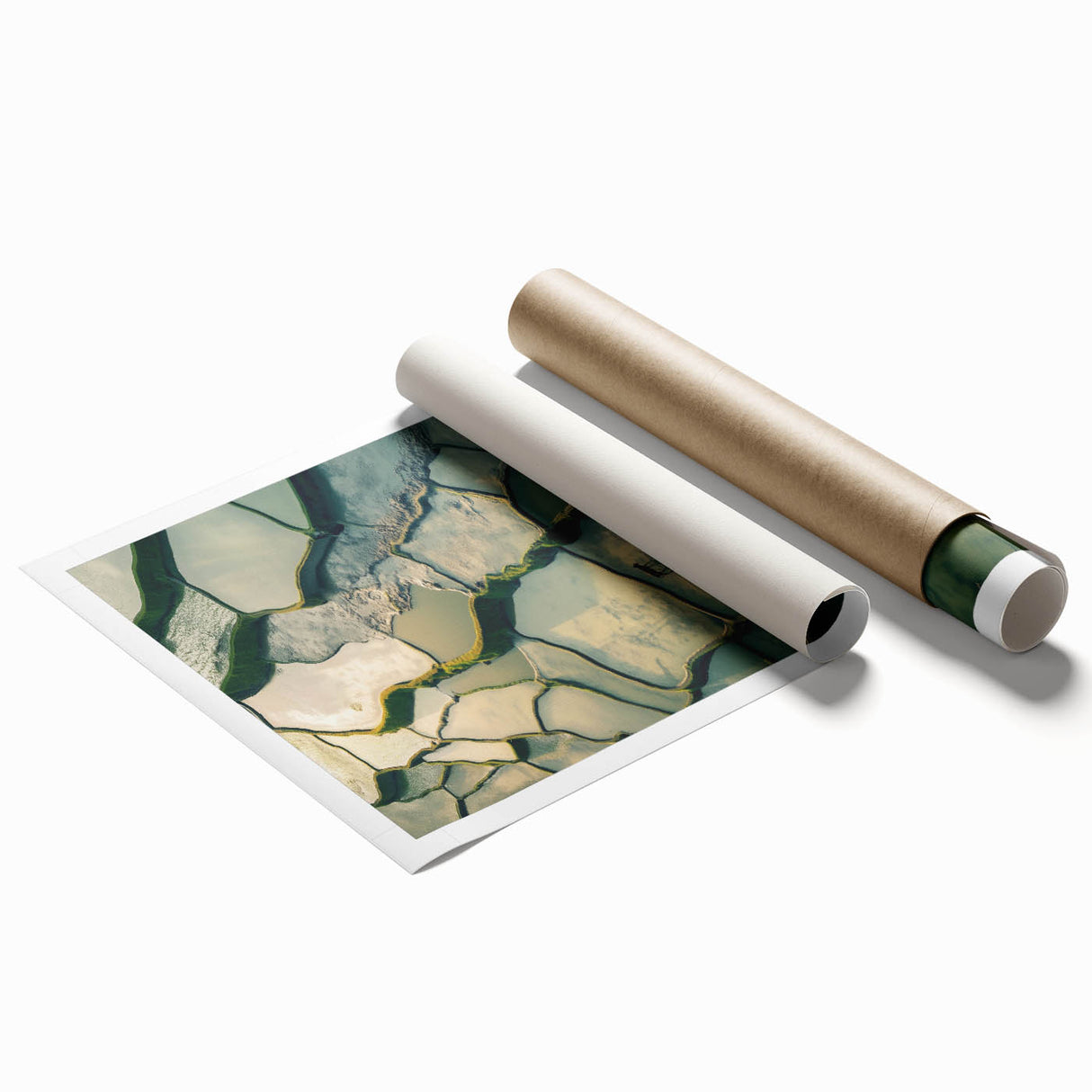 Minimalist Landscape Wall Art – Abstract Terraced Reflections Print