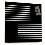 Minimalist Black and White Abstract Wall Art - Linear Geometric Print