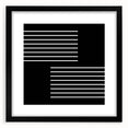 Minimalist Black and White Abstract Wall Art - Linear Geometric Print