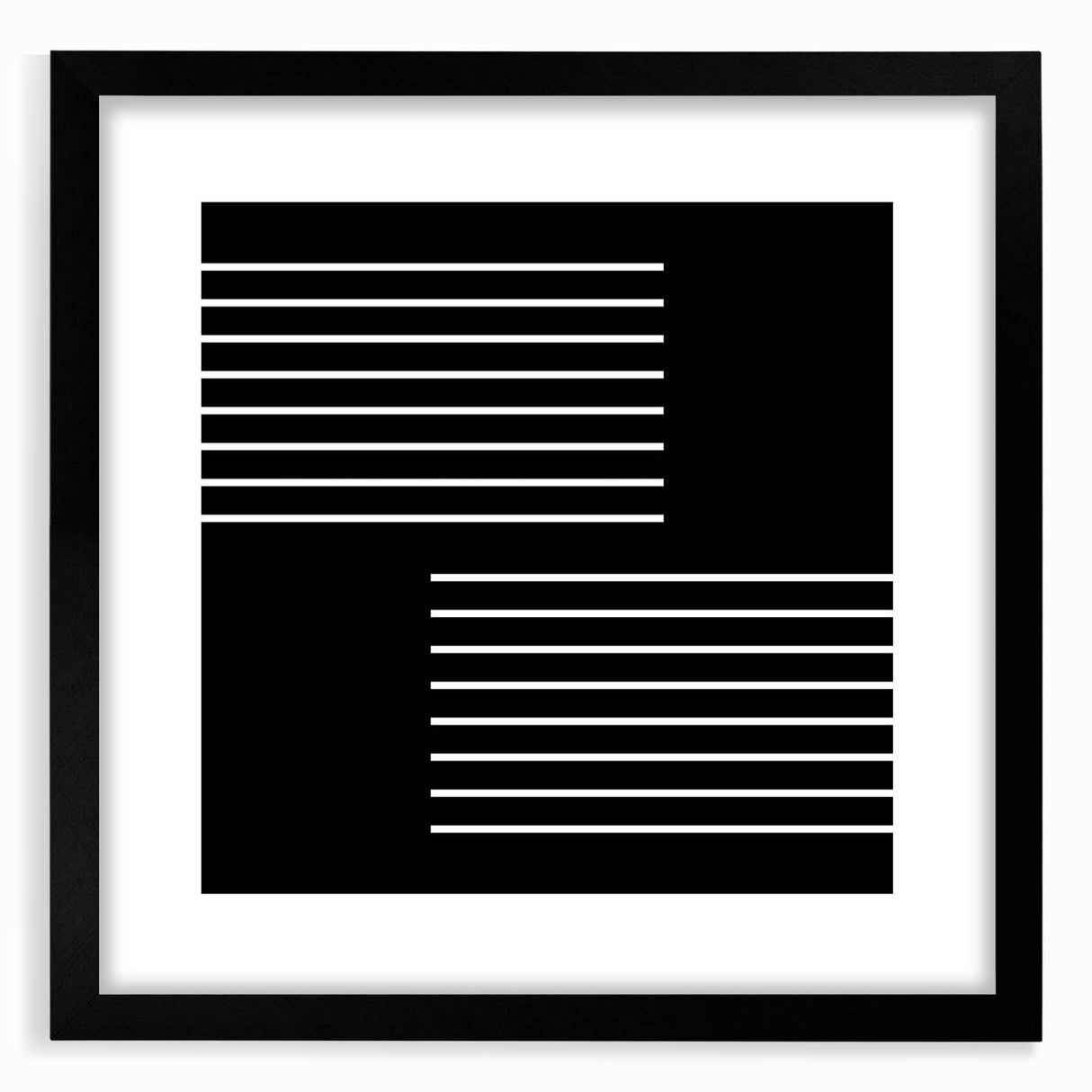 Minimalist Black and White Abstract Wall Art - Linear Geometric Print