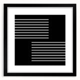 Minimalist Black and White Abstract Wall Art - Linear Geometric Print