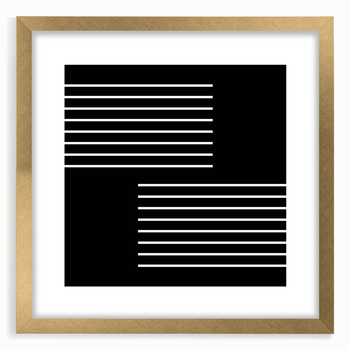 Minimalist Black and White Abstract Wall Art - Linear Geometric Print