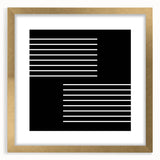 Minimalist Black and White Abstract Wall Art - Linear Geometric Print