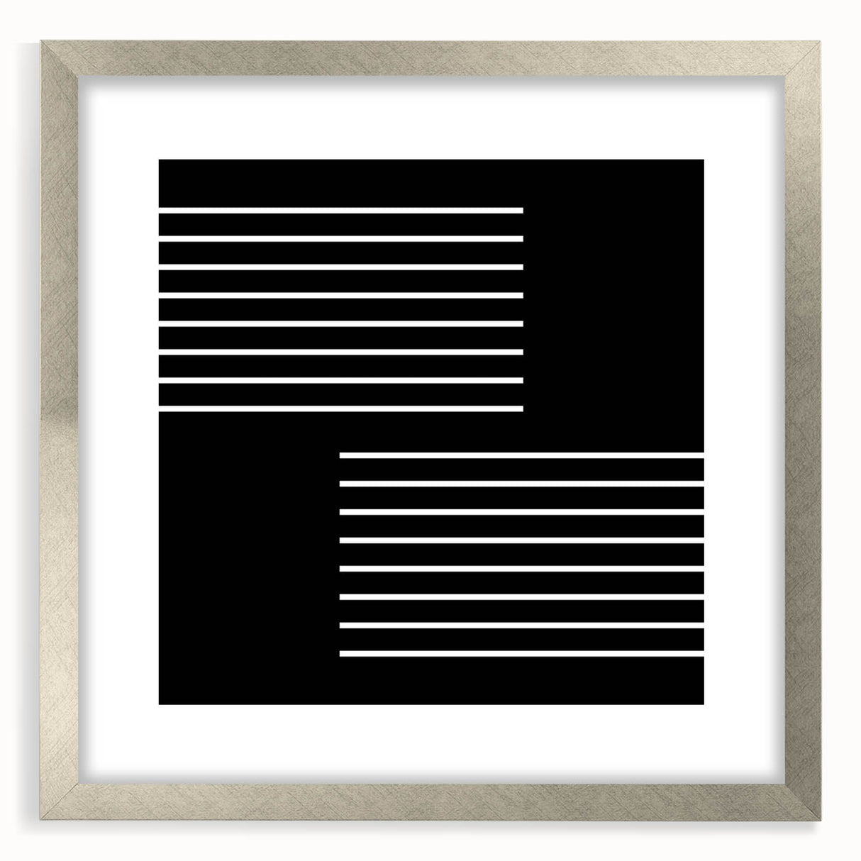 Minimalist Black and White Abstract Wall Art - Linear Geometric Print