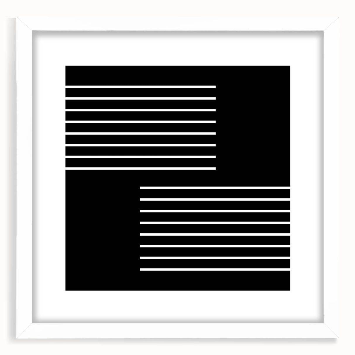 Minimalist Black and White Abstract Wall Art - Linear Geometric Print