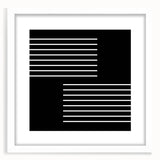 Minimalist Black and White Abstract Wall Art - Linear Geometric Print