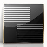 Minimalist Black and White Abstract Wall Art - Linear Geometric Print