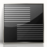 Minimalist Black and White Abstract Wall Art - Linear Geometric Print