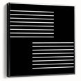 Minimalist Black and White Abstract Wall Art - Linear Geometric Print