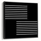 Minimalist Black and White Abstract Wall Art - Linear Geometric Print