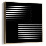 Minimalist Black and White Abstract Wall Art - Linear Geometric Print