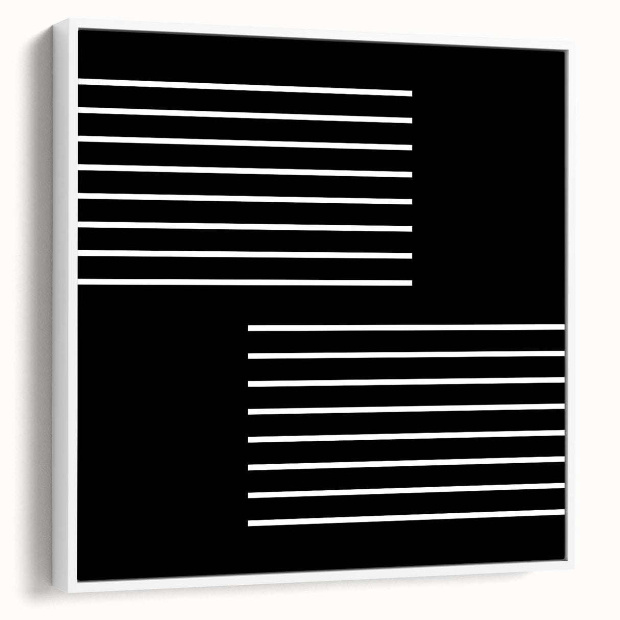 Minimalist Black and White Abstract Wall Art - Linear Geometric Print