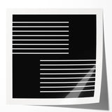Minimalist Black and White Abstract Wall Art - Linear Geometric Print