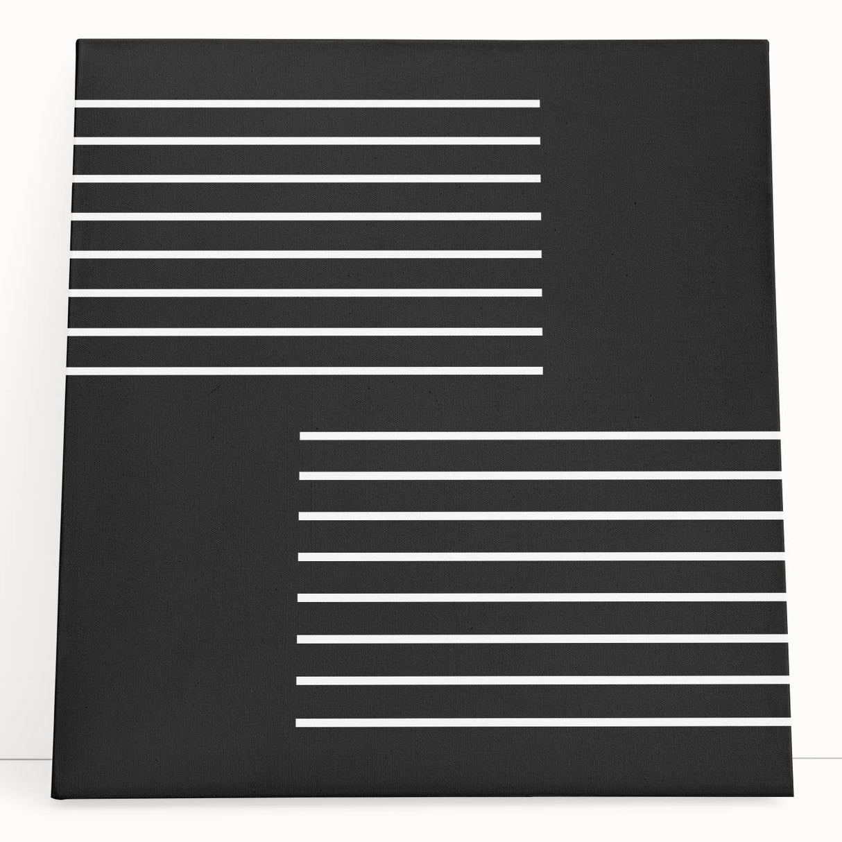 Minimalist Black and White Abstract Wall Art - Linear Geometric Print