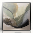 Modern Abstract Painting – Olive Green & Beige Earthy Wall Art