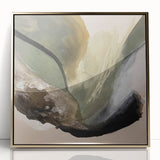 Modern Abstract Painting – Olive Green & Beige Earthy Wall Art