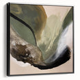 Modern Abstract Painting – Olive Green & Beige Earthy Wall Art