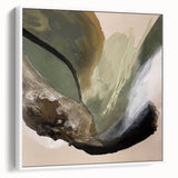 Modern Abstract Painting – Olive Green & Beige Earthy Wall Art