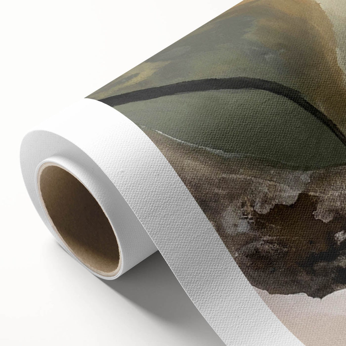 Modern Abstract Painting – Olive Green & Beige Earthy Wall Art