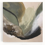 Modern Abstract Painting – Olive Green & Beige Earthy Wall Art