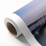 Peaceful Scenery Framed Art – Rustic Wooden Dock at Dusk